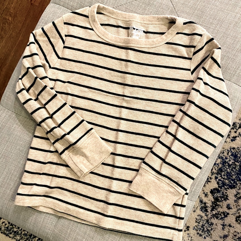 Toddler Striped Waffle-Knit Top